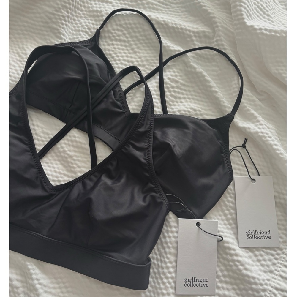 Girlfriend Collective Black Swim Tops